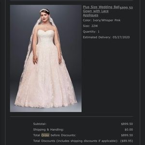 Wedding dress new with tags never worn